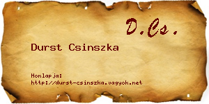 Durst Csinszka névjegykártya